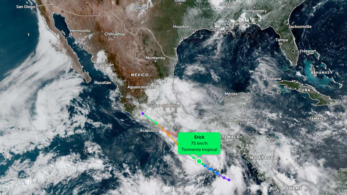 Tormenta tropical Erick se convierte en huracán categoría 1 frente a costas del Pacífico mexicano