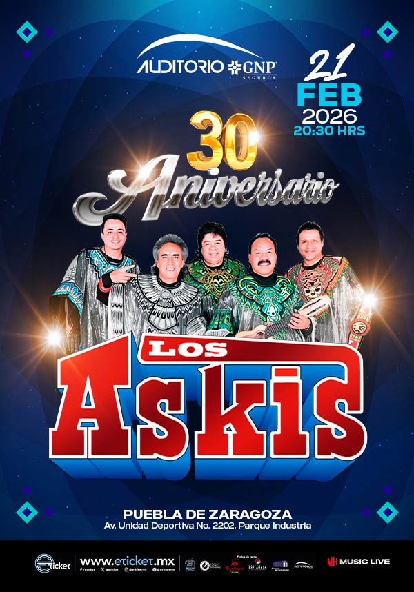 Los Askis llegan a Puebla: cumbia, tradición y fiesta total este 21 de febrero