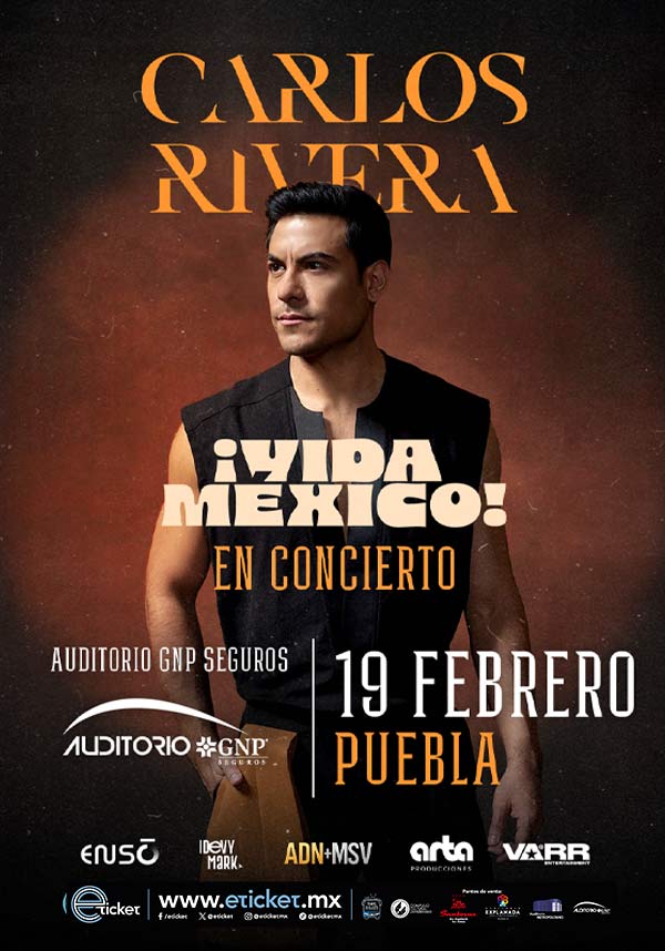 Carlos Rivera llega a Puebla con un show imperdible este 19 de febrero en el Auditorio GNP Seguros